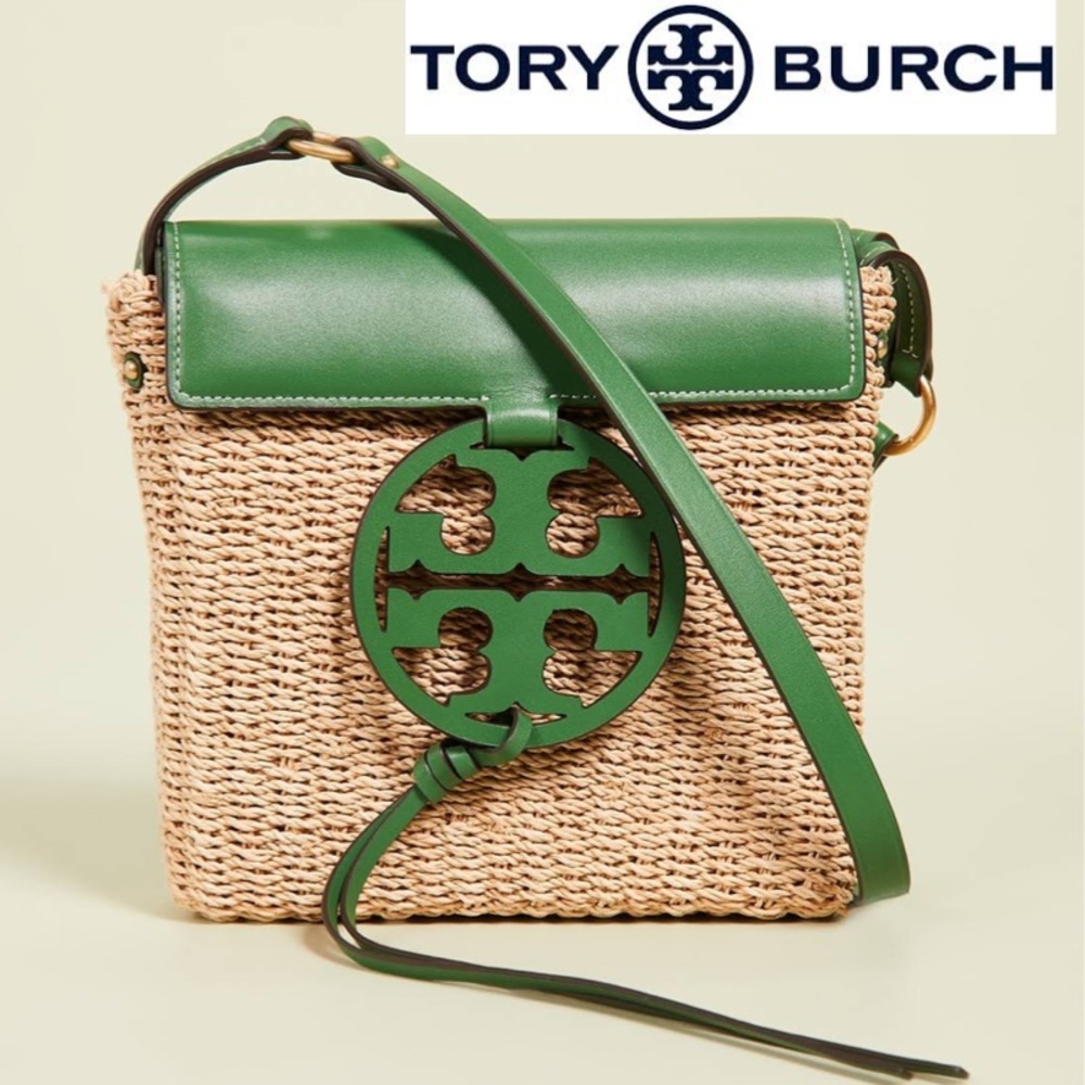 NWT Tory Burch Classic Miller Straw crossbody Bag - Picture 1 of 16